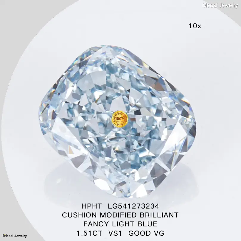 Custom 2 carat cushion cut lab diamond from China Manufacturer | Messi Jewelry 1