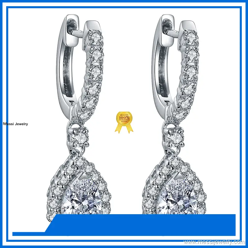 Custom moissanite stud earrings from China Manufacturer | Messi Jewelry 1