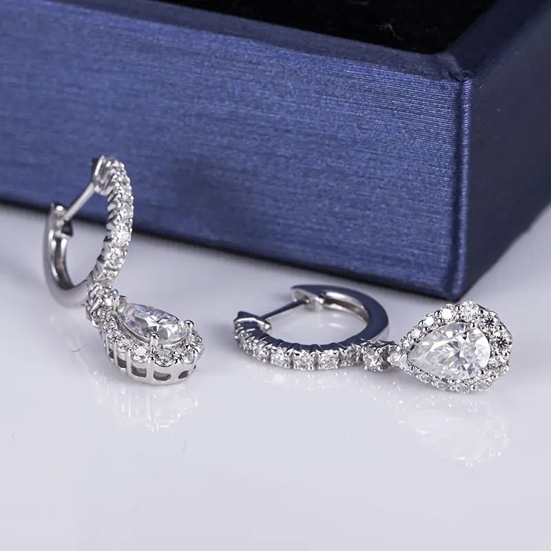 Custom moissanite stud earrings from China Manufacturer | Messi Jewelry 6