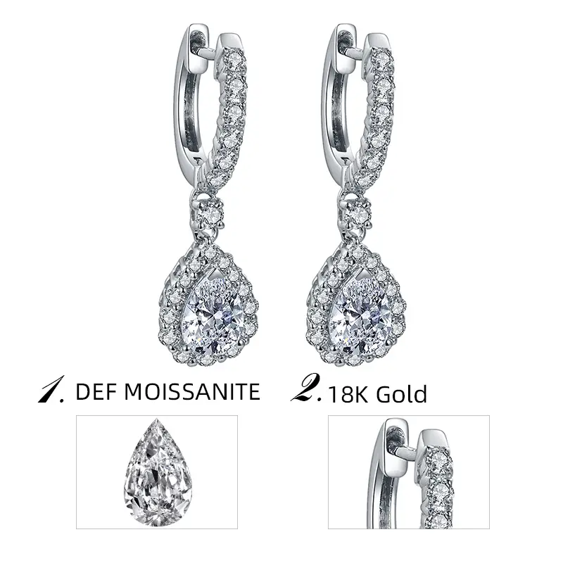 Custom moissanite stud earrings from China Manufacturer | Messi Jewelry 7