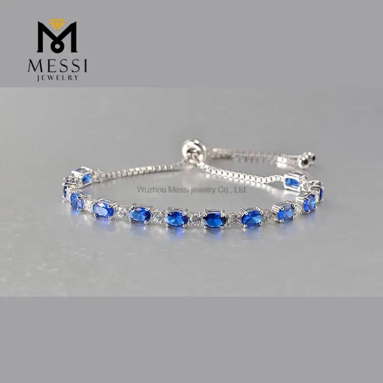 Custom sapphire bracelet with good price Manufacturer | Messi Jewelry 2