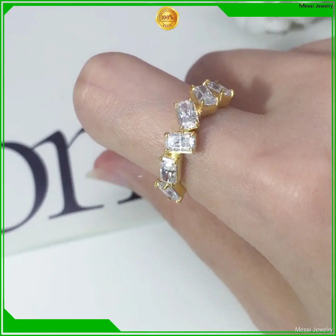 New moissanite sterling silver rings manufacturers | Messi Jewelry 1