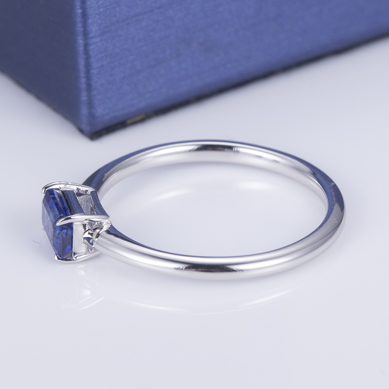 Messi Jewelry - MS-646 Octangon Cut Lab Grown Sapphire Customized 925 Silver Solitary Ring Custom Jewelry 10