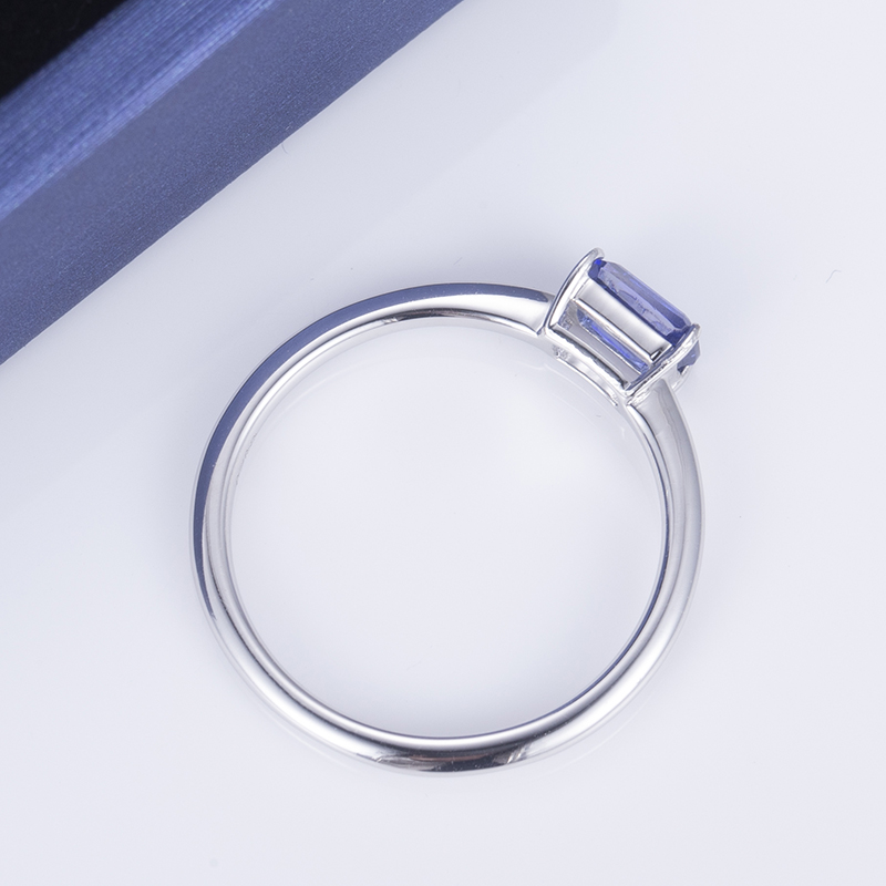 Messi Jewelry - MS-646 Octangon Cut Lab Grown Sapphire Customized 925 Silver Solitary Ring Custom Jewelry 11