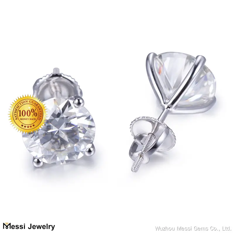 moissanite stud earrings yellow gold at Wholesale Prices | Messi Jewelry 1