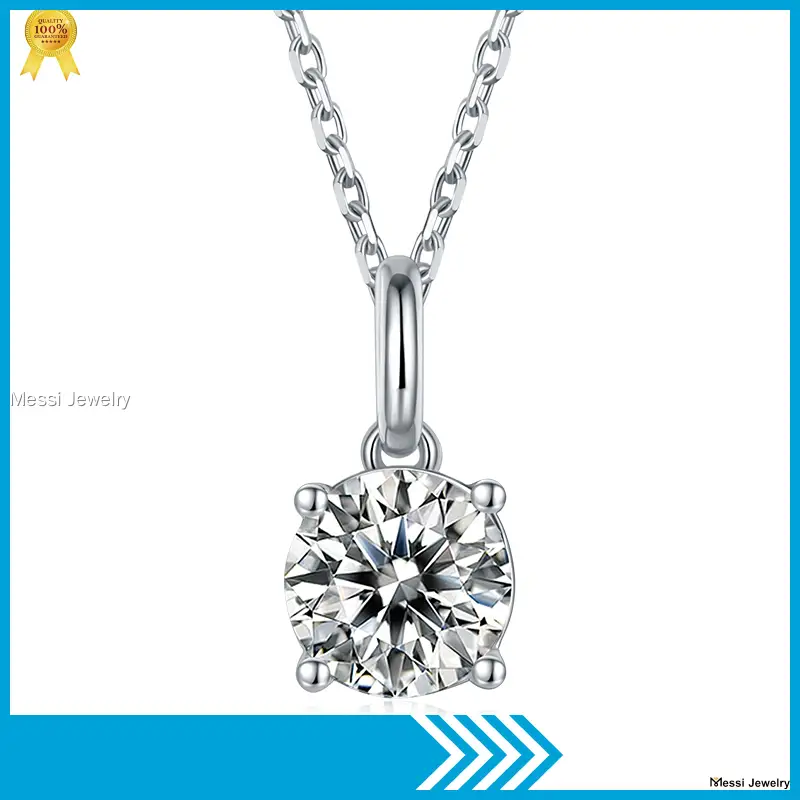 Custom moissanite silver necklace manufacturing Manufacturer | Messi Jewelry 1