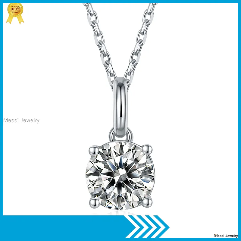 Custom moissanite silver necklace manufacturing Manufacturer | Messi Jewelry 1