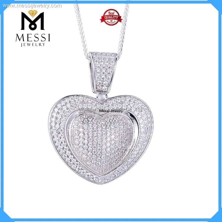 Pendientes de hip hop de plata personalizados con buen fabricante de precios | Joyería de Messi 1