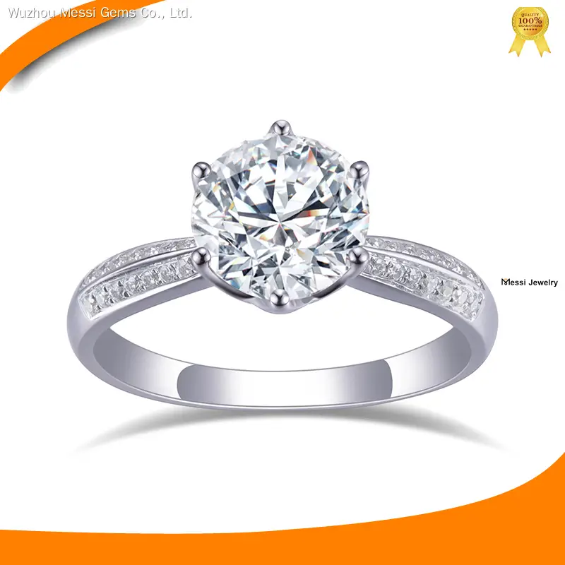 white gold moissanite ring at Wholesale Prices | Messi Jewelry 1