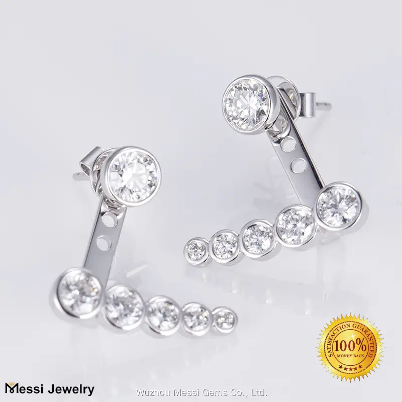 Best Value synthetic diamond earrings highly rated | Messi Jewelry 1