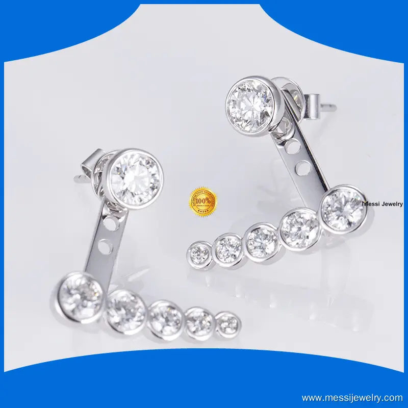 Custom lab created diamond stud earrings factory Manufacturer | Messi Jewelry 1