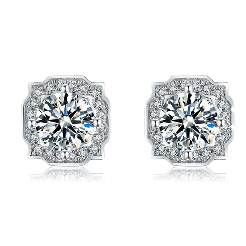 Custom moissanite earrings sterling silver supply Manufacturer | Messi Jewelry 1