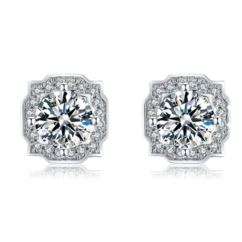 Custom moissanite earrings sterling silver supply Manufacturer | Messi Jewelry 1