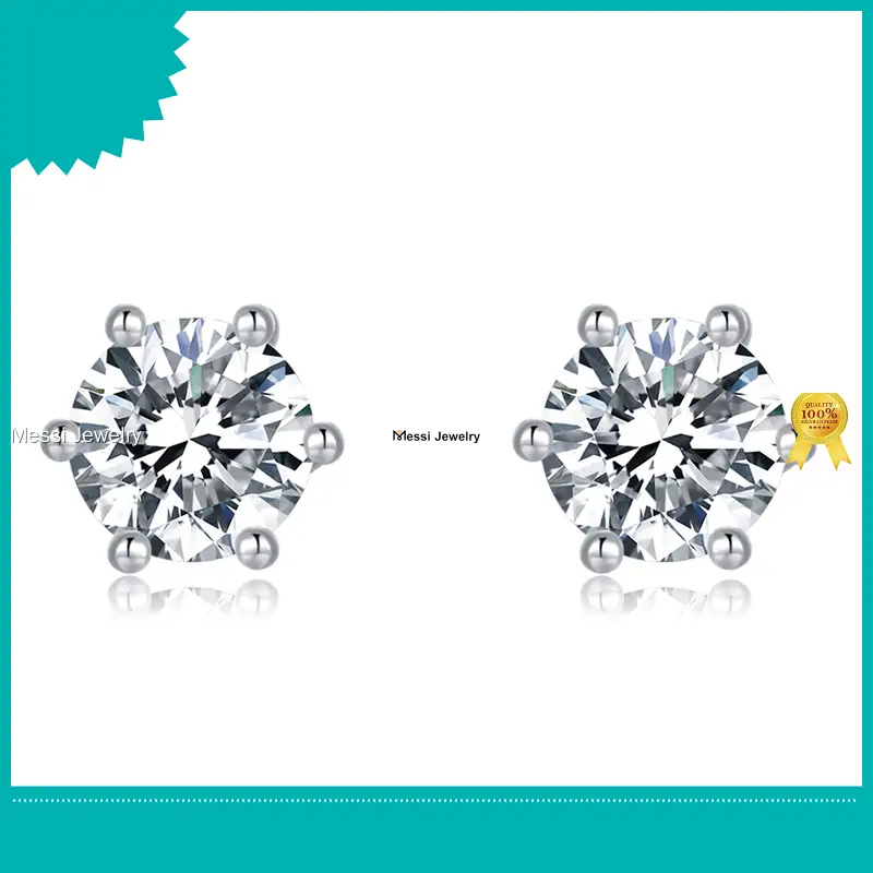 Messi Jewelry | Durable moissanite silver earrings manufacturing 1