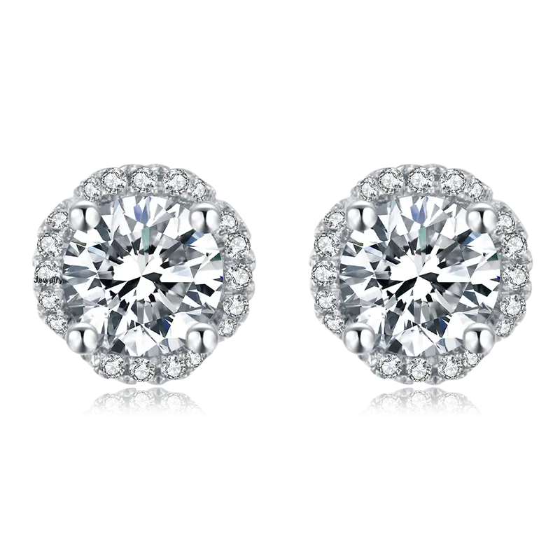moissanite silver earrings at Wholesale Prices | Messi Jewelry 1