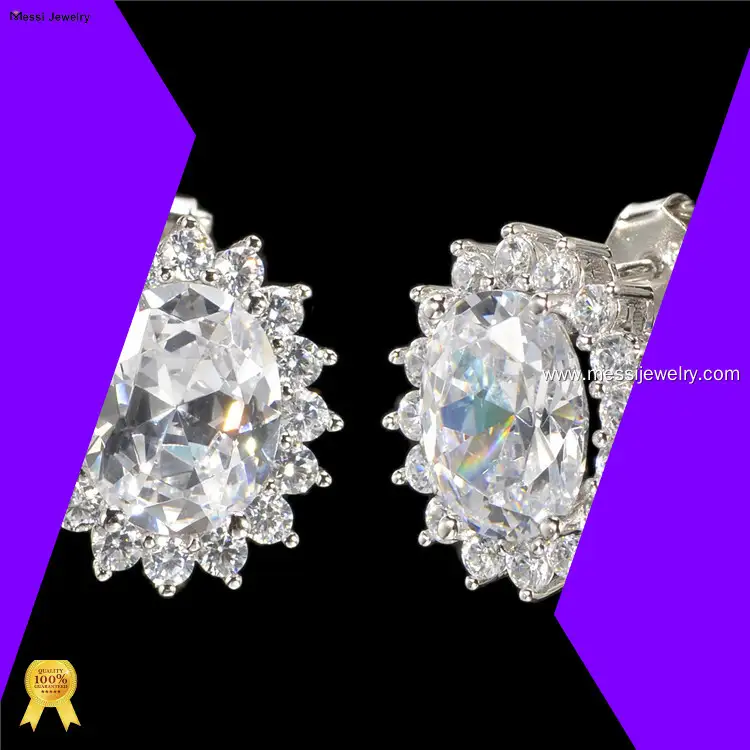 Long Lasting moissanite stud earrings screw back high safety | Messi Jewelry 1