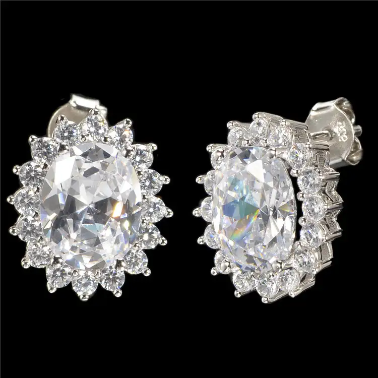 Messi Jewelry Classic Elegant Moissanite Earrings, 14k/18k Gold 7