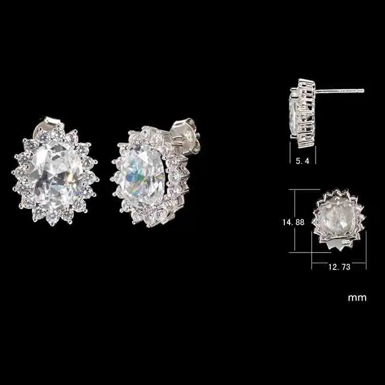 Messi Jewelry Classic Elegant Moissanite Earrings, 14k/18k Gold 3