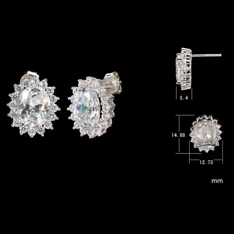 Messi Jewelry Classic Elegant Moissanite Earrings, 14k/18k Gold 3