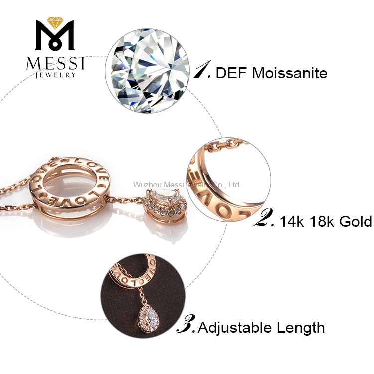 Messi Jewelry | Low-cost rose gold moissanite necklace manufacturing 15