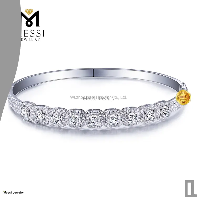 Custom moissanite tennis bracelet white gold series Manufacturer | Messi Jewelry 1