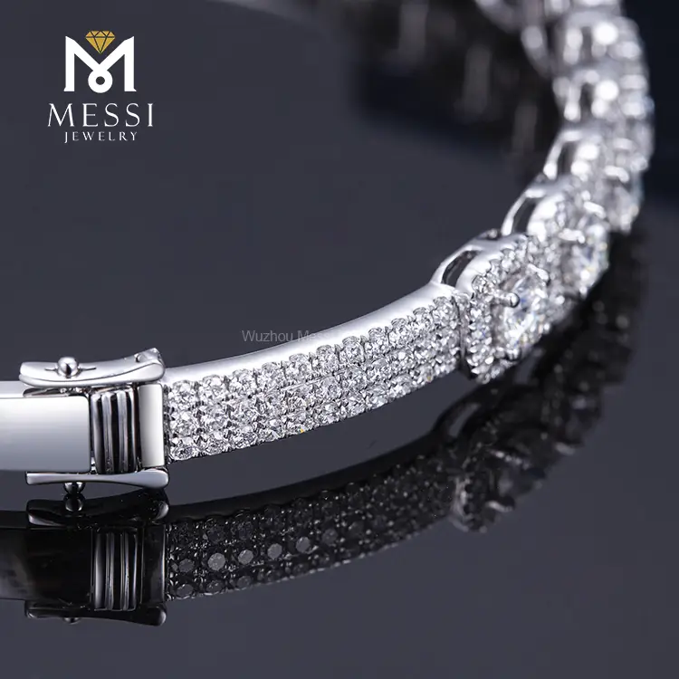 Custom moissanite tennis bracelet white gold series Manufacturer | Messi Jewelry 4