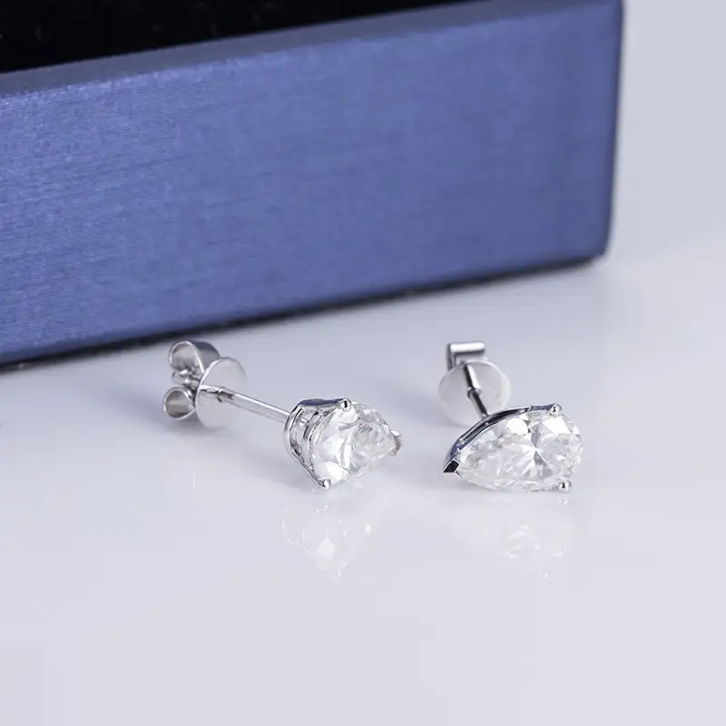 Messi Jewelry Moissanite Martini Stud Earrings 4