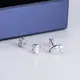 Customized moissanite stud earrings in 14k white gold suppliers | Messi Jewelry 4