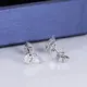 Customized moissanite stud earrings in 14k white gold suppliers | Messi Jewelry 5