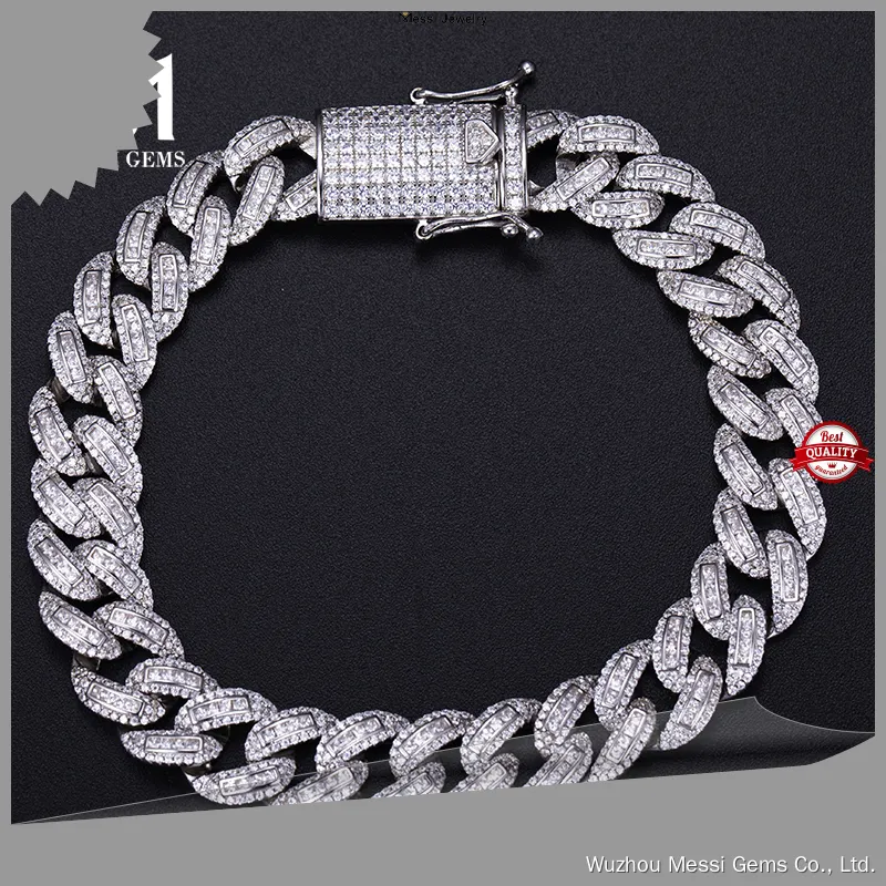 Wholesale moissanite silver bracelet factory price | Messi Jewelry 1
