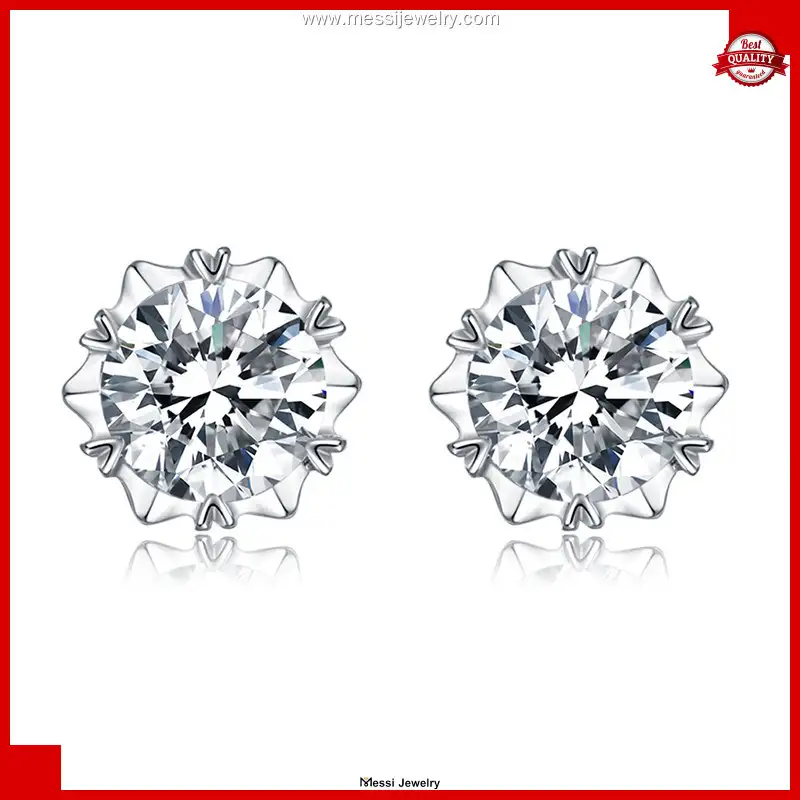 Custom moissanite earrings sterling silver factory price Manufacturer | Messi Jewelry 1