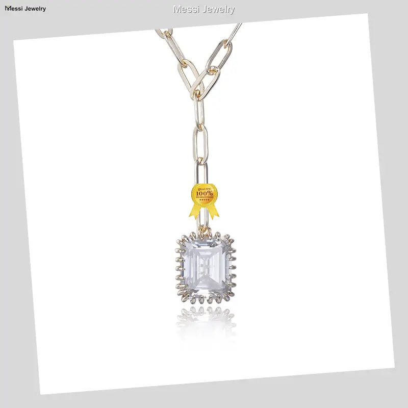 moissanite silver necklace at Wholesale Prices | Messi Jewelry 1