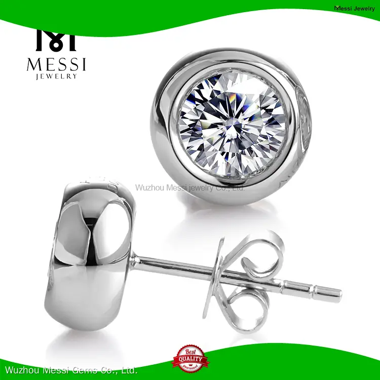 Custom lab diamond stud earrings highly rated Manufacturer | Messi Jewelry 1