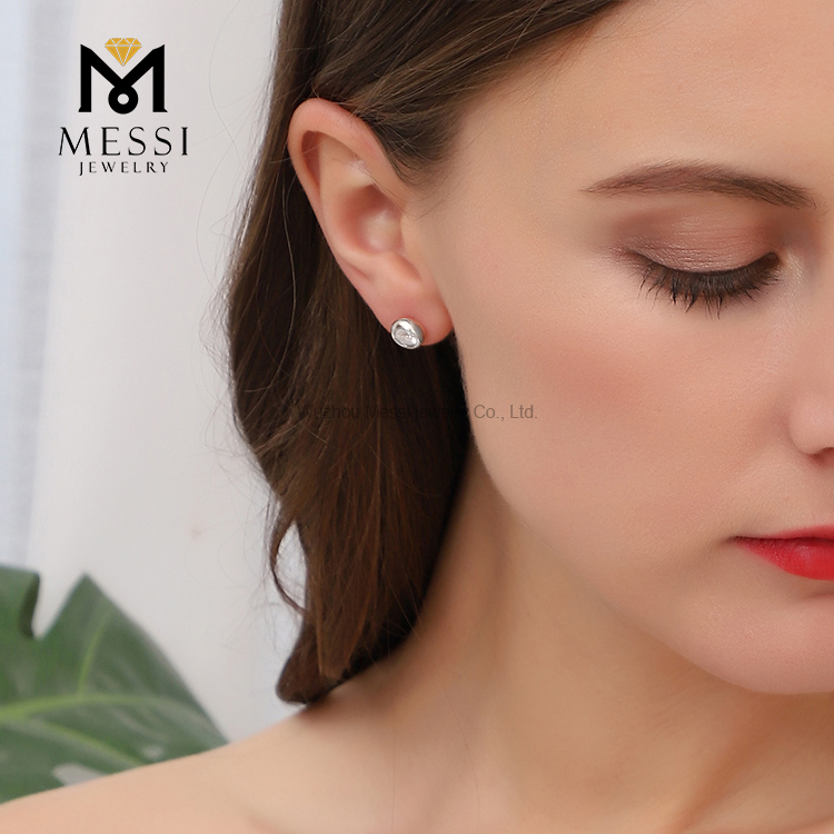 Messi Lab Grown Diamond Stud Earrings - 1.0ct, 18k White Gold 12