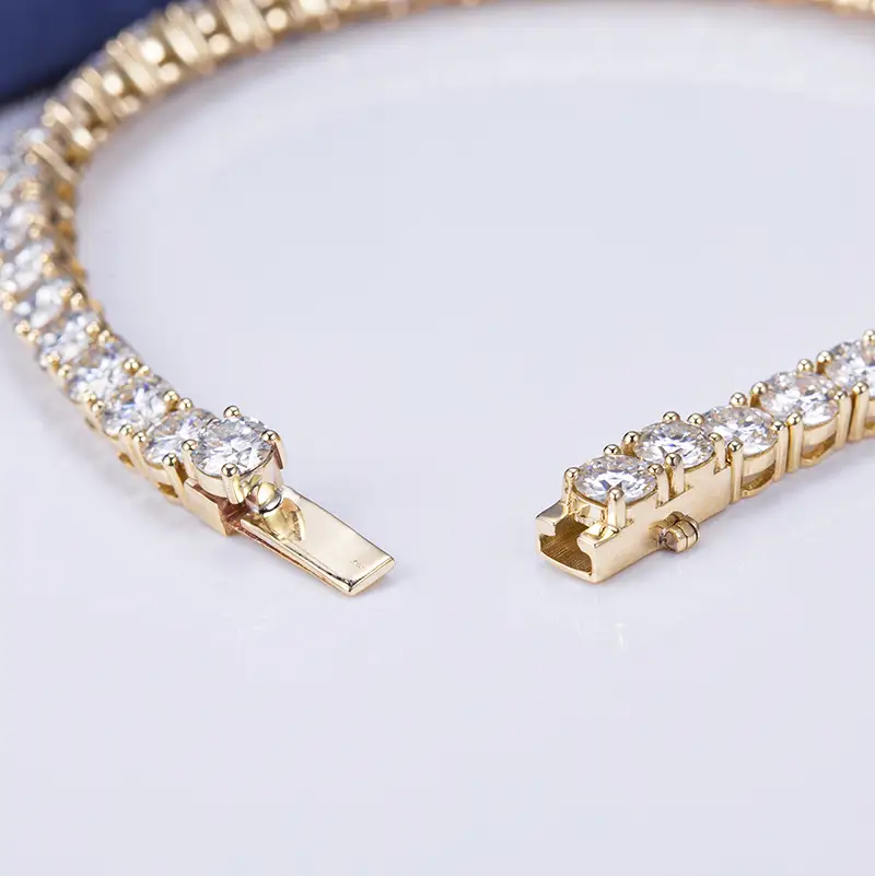 moissanite tennis bracelet yellow gold at Wholesale Prices | Messi Jewelry 3