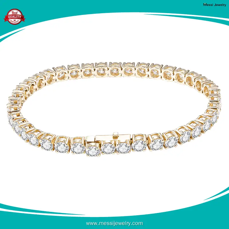 moissanite tennis bracelet yellow gold at Wholesale Prices | Messi Jewelry 1