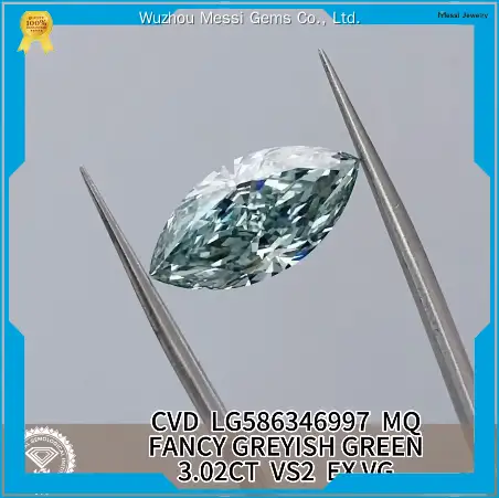 Custom lab grown green diamond with custom services Manufacturer | Messi Jewelry 1