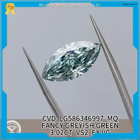 Custom lab grown green diamond with custom services Manufacturer | Messi Jewelry 1