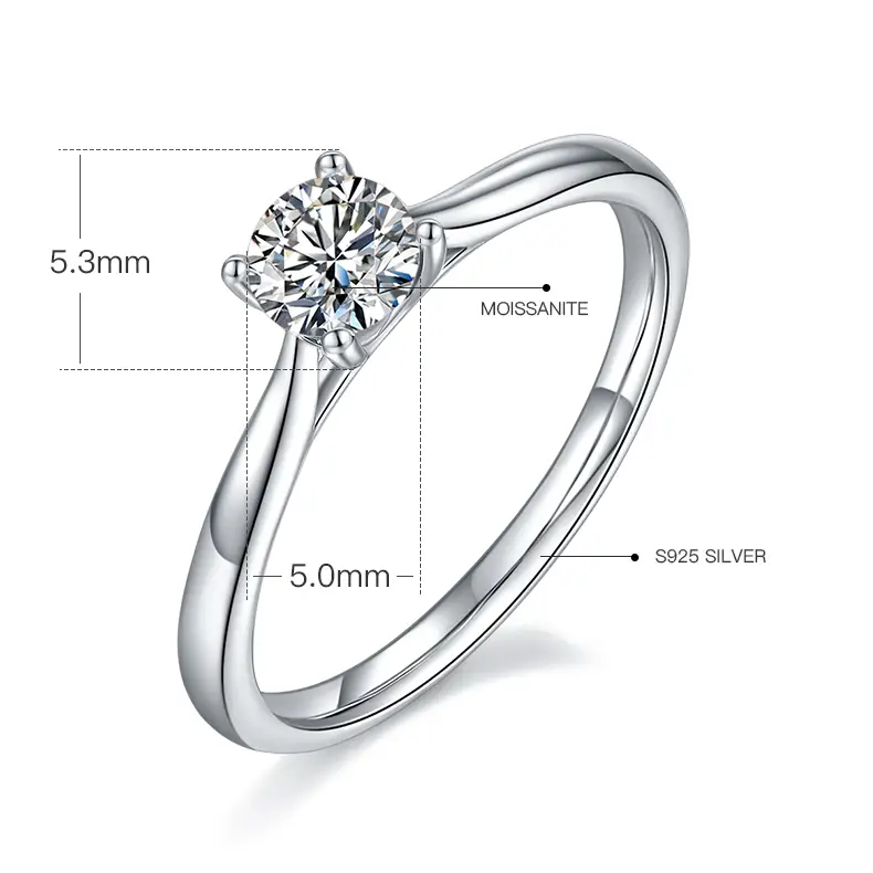 Professional 925 sterling silver moissanite rings wholesale | Messi Jewelry 2