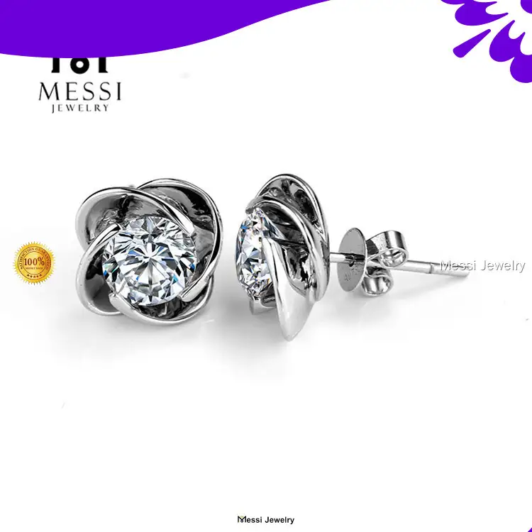 Custom moissanite martini stud earrings factory price Manufacturer | Messi Jewelry 1