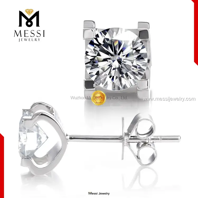 Messi Jewelry | Low-cost moissanite earrings rose gold with good price 1