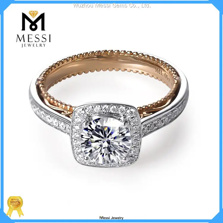 Custom rose gold moissanite band rings manufacturing Manufacturer | Messi Jewelry 1