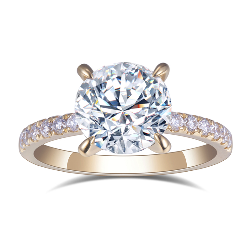 메시 보석류 -Messi Jewelry MSR -676 2.6ct 라운드 약혼 웨딩 18K 옐로우 골드 실험실 다이아몬드 반지 실험실 다이아몬드 보석 8