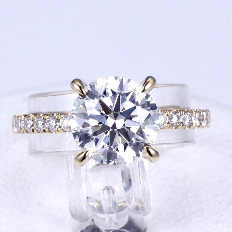 메시 보석류 -Messi Jewelry MSR -676 2.6ct 라운드 약혼 웨딩 18K 옐로우 골드 실험실 다이아몬드 반지 실험실 다이아몬드 보석 9