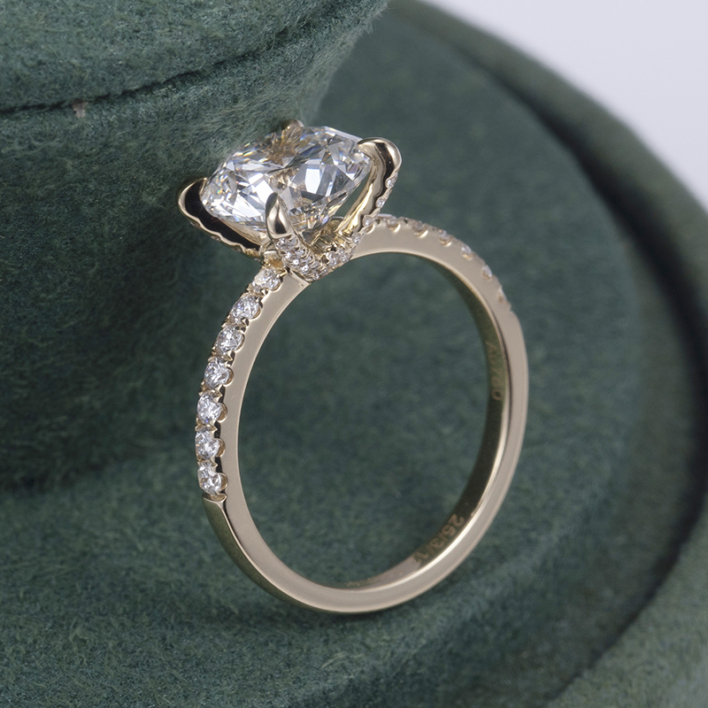 메시 보석류 -Messi Jewelry MSR -676 2.6ct 라운드 약혼 웨딩 18K 옐로우 골드 실험실 다이아몬드 반지 실험실 다이아몬드 보석 10