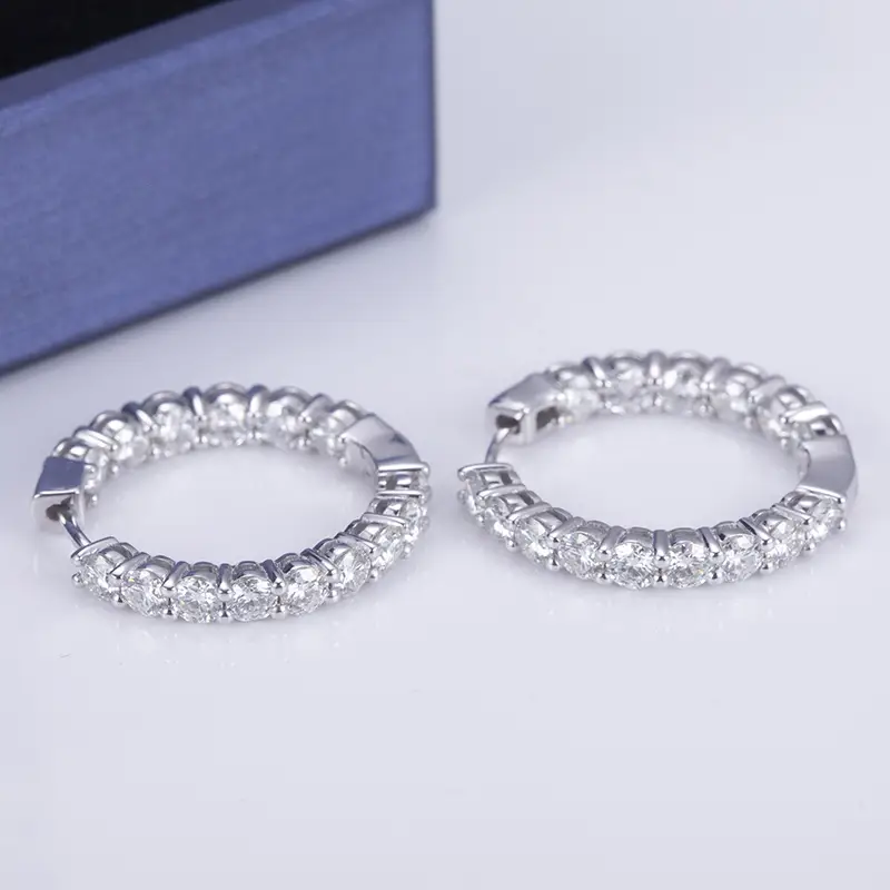 moissanite sterling silver stud earrings at Wholesale Prices | Messi Jewelry 3