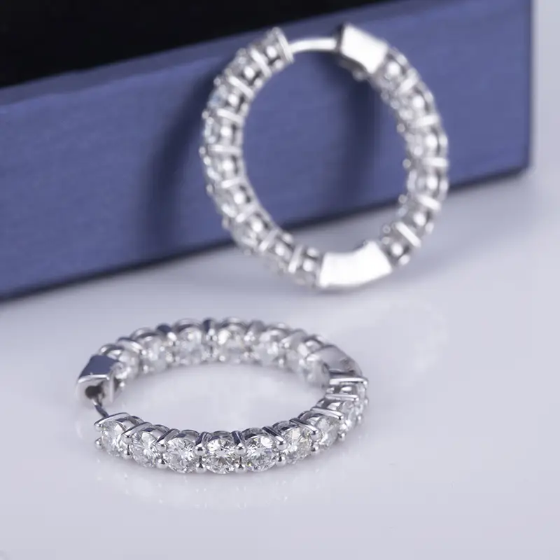 moissanite sterling silver stud earrings at Wholesale Prices | Messi Jewelry 4