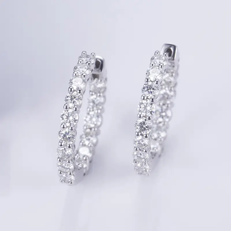 moissanite sterling silver stud earrings at Wholesale Prices | Messi Jewelry 6