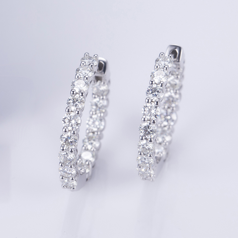 moissanite sterling silver stud earrings at Wholesale Prices | Messi Jewelry 12
