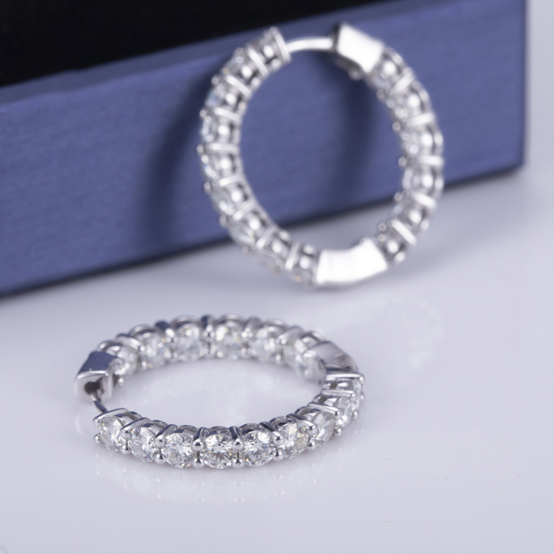 moissanite sterling silver stud earrings at Wholesale Prices | Messi Jewelry 10